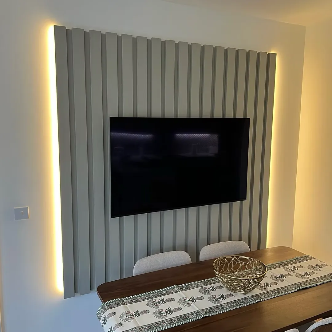 Bespoke wood panel TV media feature wall in Workington Cumbria - Fully installed by Rewired Cumbria Bespoke wood panel TV media feature wall in Workington Cumbria - Fully installed by Rewired Cumbria